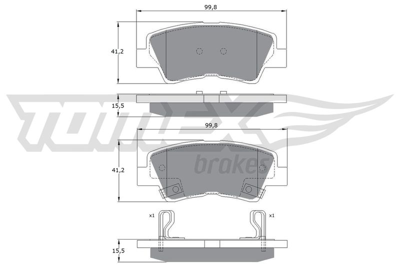 Комплект гальмівних накладок, дискове гальмо TOMEX Brakes TX 17-48