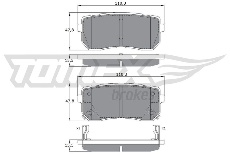 Brake Pad Set, disc brake TOMEX Brakes TX 17-50