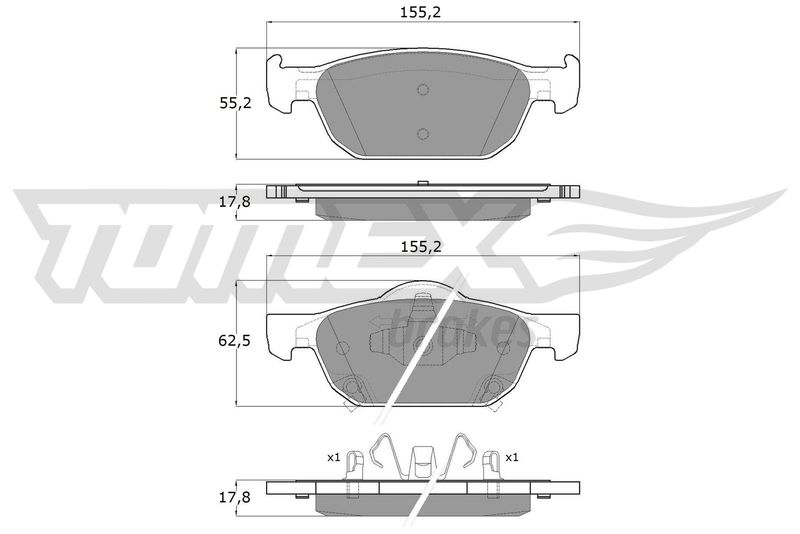 Brake Pad Set, disc brake TOMEX Brakes TX 17-51