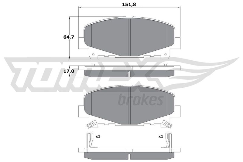 Brake Pad Set, disc brake TOMEX Brakes TX 17-52
