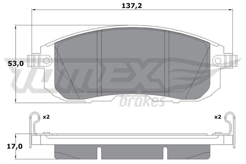 Комплект гальмівних накладок, дискове гальмо TOMEX Brakes TX 17-56