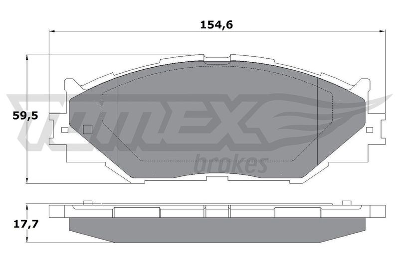 Stabdžių trinkelių rinkinys, diskinis stabdys TOMEX Brakes TX 17-62