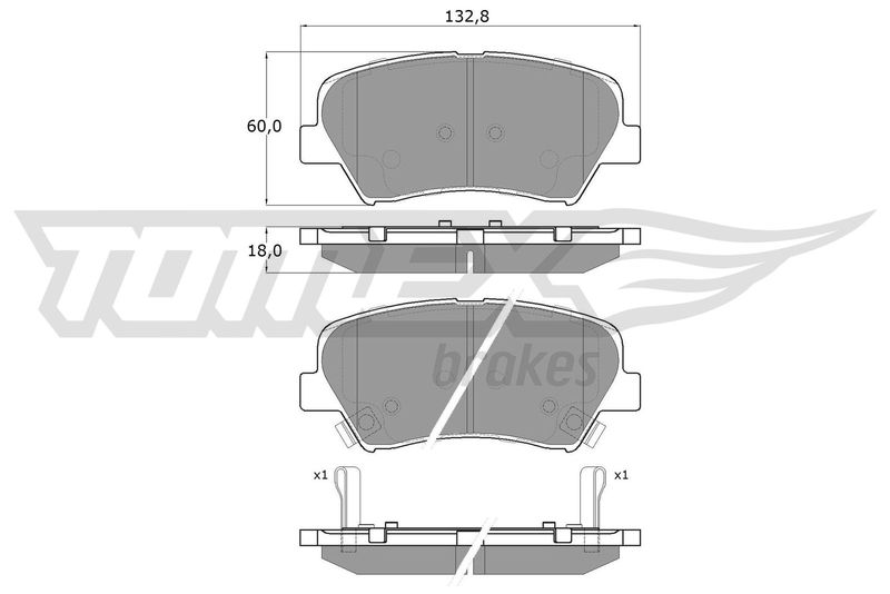 Stabdžių trinkelių rinkinys, diskinis stabdys TOMEX Brakes TX 17-68