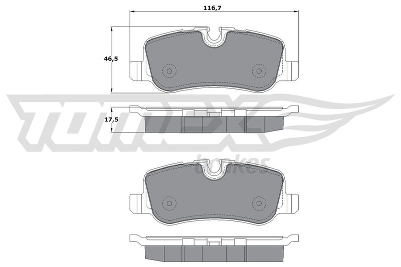 Stabdžių trinkelių rinkinys, diskinis stabdys TOMEX Brakes TX 17-72