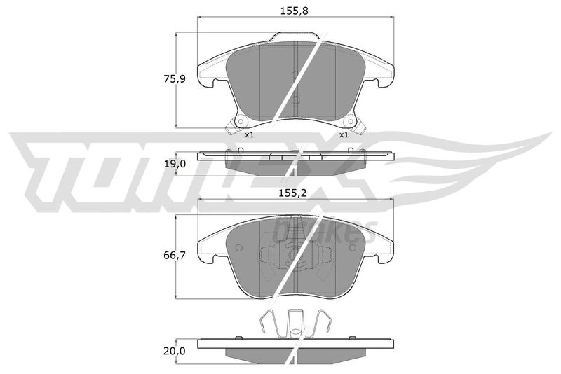 Brake Pad Set, disc brake TOMEX Brakes TX 17-75