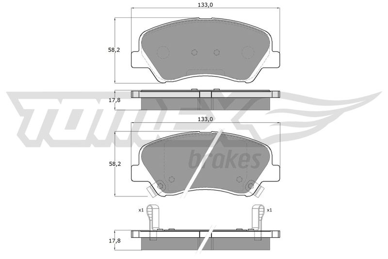 Brake Pad Set, disc brake TOMEX Brakes TX 17-85