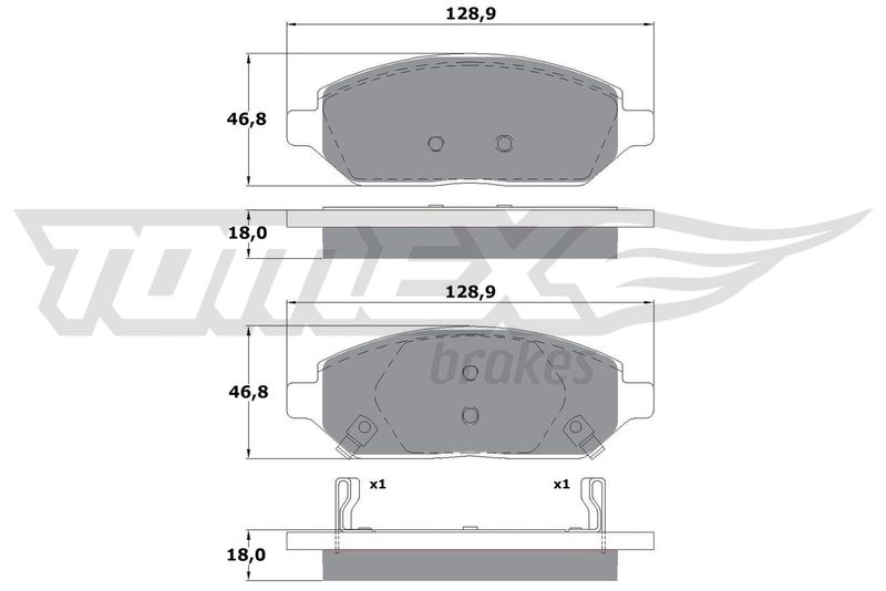 Brake Pad Set, disc brake TOMEX Brakes TX 17-90
