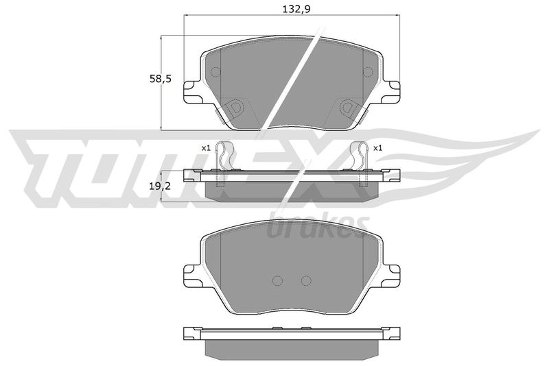 Stabdžių trinkelių rinkinys, diskinis stabdys TOMEX Brakes TX 18-09