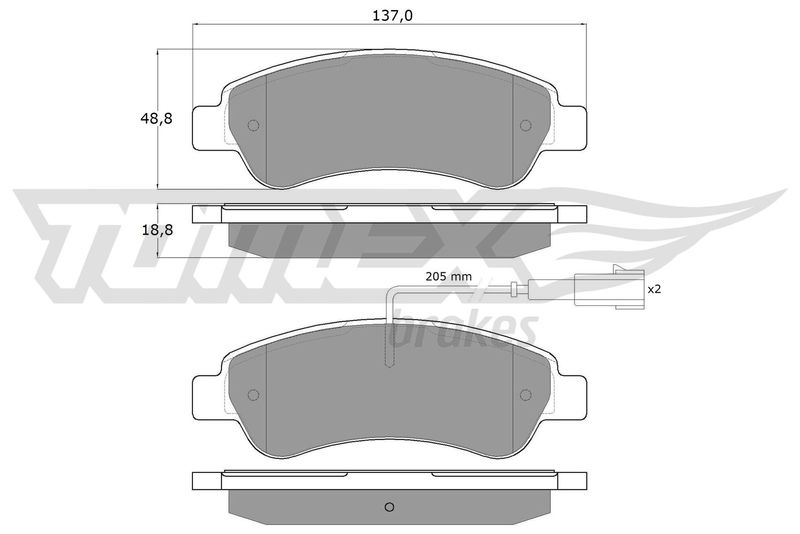 Stabdžių trinkelių rinkinys, diskinis stabdys TOMEX Brakes TX 18-10