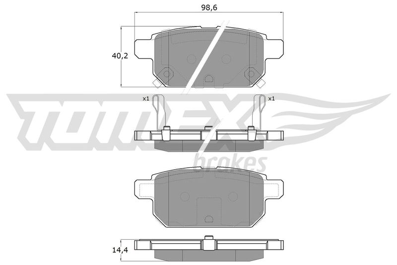 Brake Pad Set, disc brake TOMEX Brakes TX 18-14