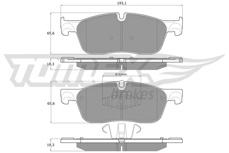 Stabdžių trinkelių rinkinys, diskinis stabdys TOMEX Brakes TX 18-15