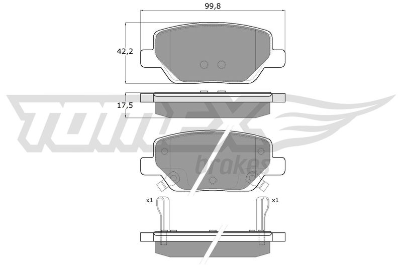 Stabdžių trinkelių rinkinys, diskinis stabdys TOMEX Brakes TX 18-20