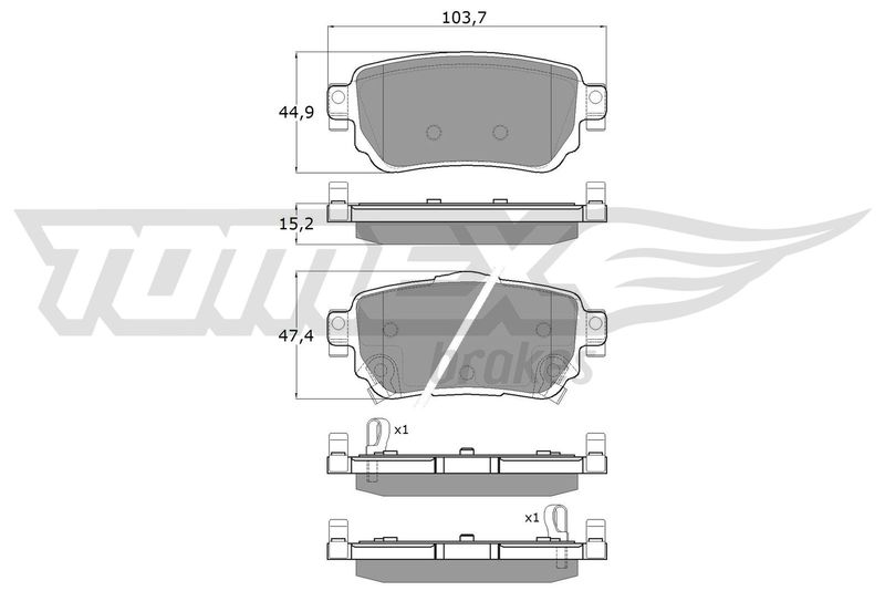 Brake Pad Set, disc brake TOMEX Brakes TX 18-27