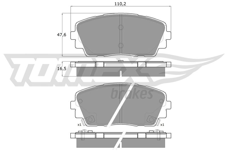 Stabdžių trinkelių rinkinys, diskinis stabdys TOMEX Brakes TX 18-30