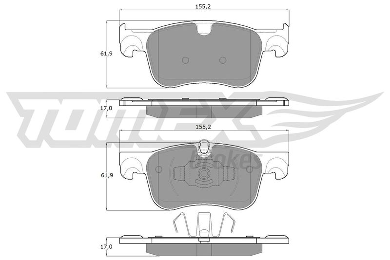 Stabdžių trinkelių rinkinys, diskinis stabdys TOMEX Brakes TX 18-35