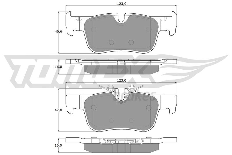 Stabdžių trinkelių rinkinys, diskinis stabdys TOMEX Brakes TX 18-44