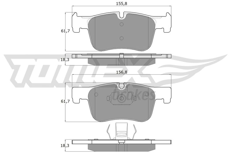 Stabdžių trinkelių rinkinys, diskinis stabdys TOMEX Brakes TX 18-45