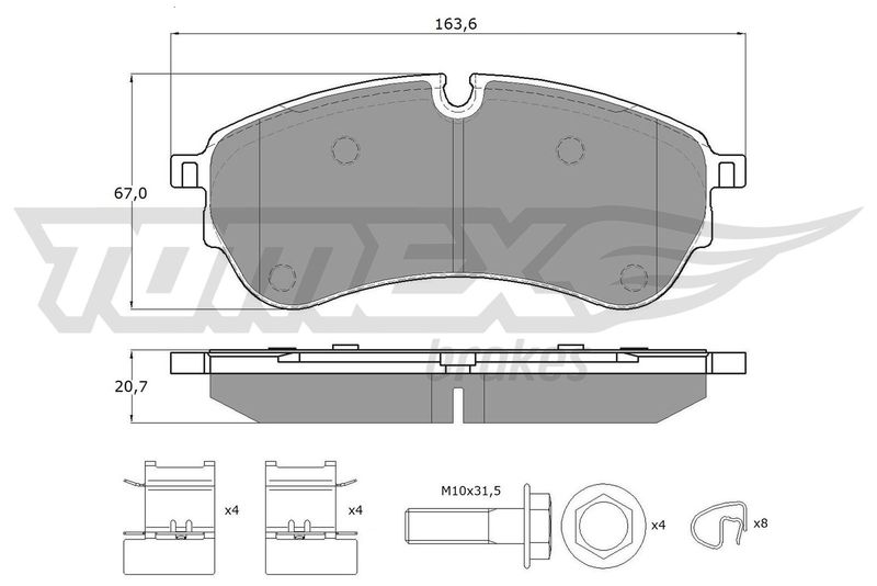 Stabdžių trinkelių rinkinys, diskinis stabdys TOMEX Brakes TX 18-58