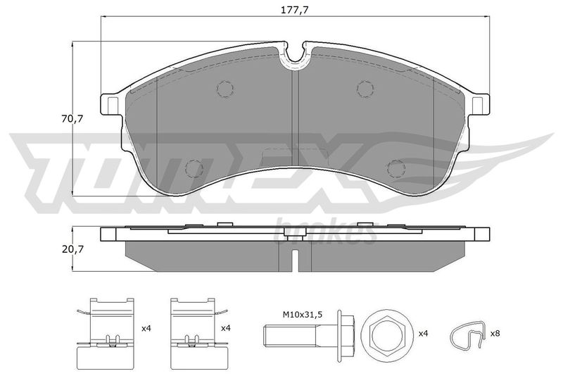 Комплект гальмівних накладок, дискове гальмо TOMEX Brakes TX 18-59