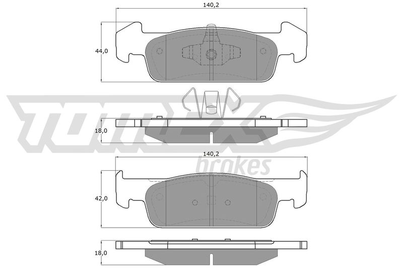 Комплект гальмівних накладок, дискове гальмо TOMEX Brakes TX 18-62