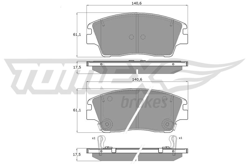 Brake Pad Set, disc brake TOMEX Brakes TX 18-67