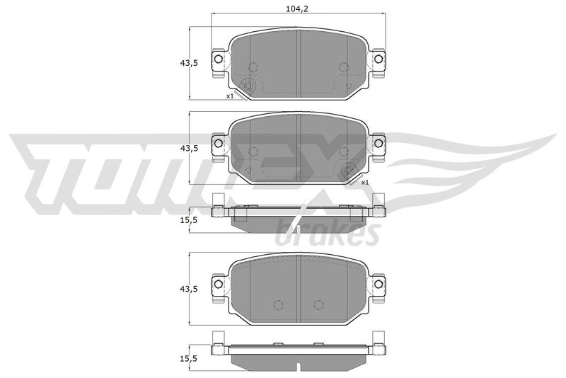 Brake Pad Set, disc brake TOMEX Brakes TX 18-69