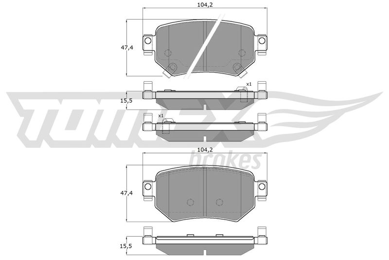 Комплект гальмівних накладок, дискове гальмо TOMEX Brakes TX 18-70