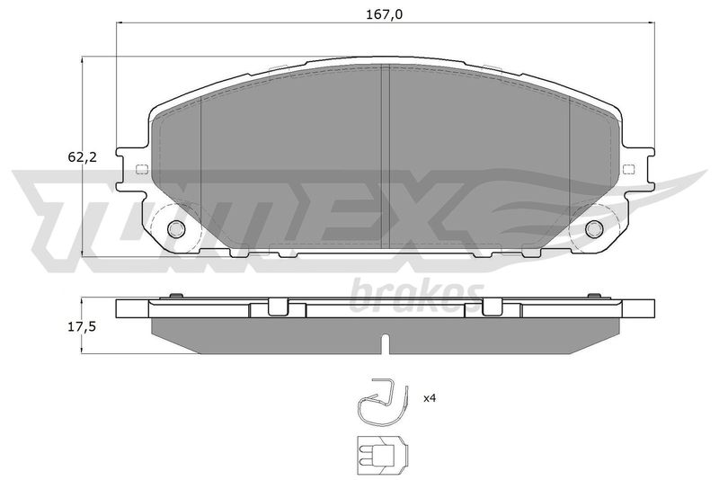 Stabdžių trinkelių rinkinys, diskinis stabdys TOMEX Brakes TX 18-80