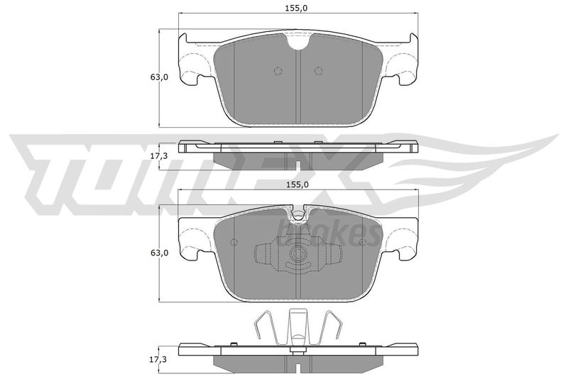 Stabdžių trinkelių rinkinys, diskinis stabdys TOMEX Brakes TX 18-86