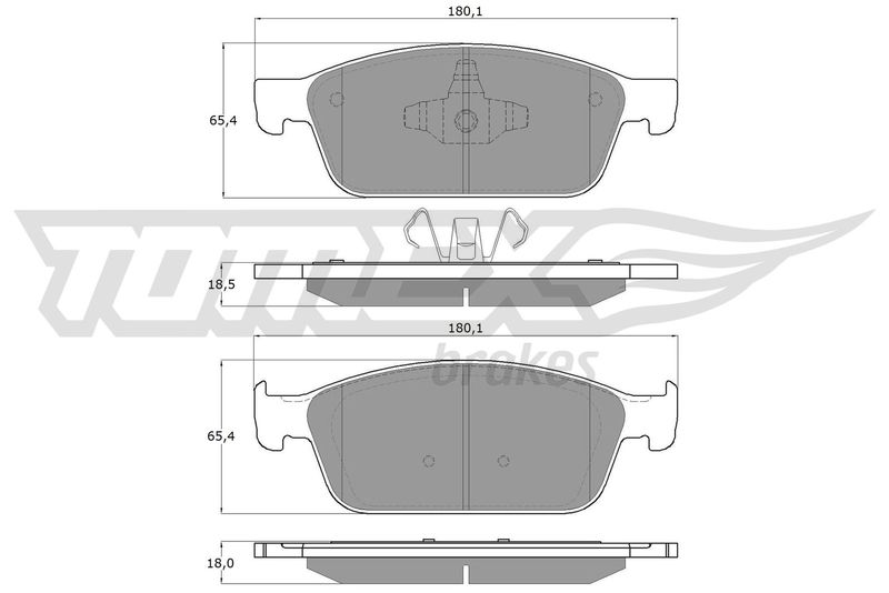 Stabdžių trinkelių rinkinys, diskinis stabdys TOMEX Brakes TX 18-91