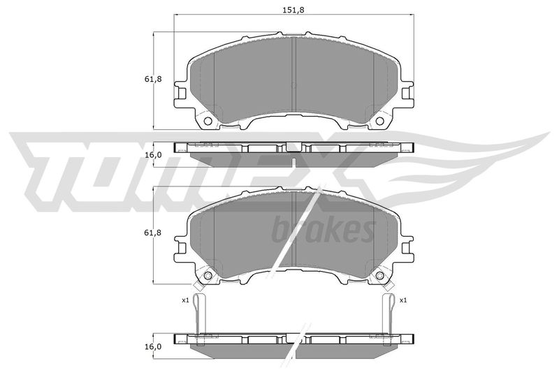 Brake Pad Set, disc brake TOMEX Brakes TX 18-99