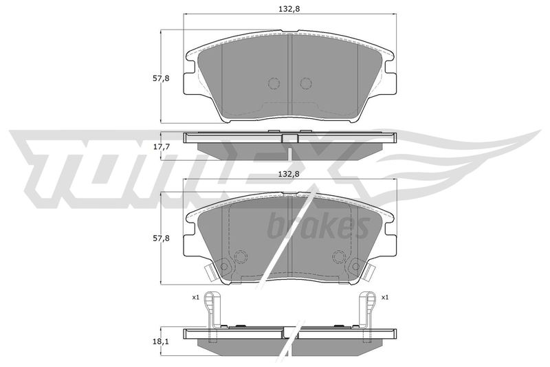 Stabdžių trinkelių rinkinys, diskinis stabdys TOMEX Brakes TX 19-01