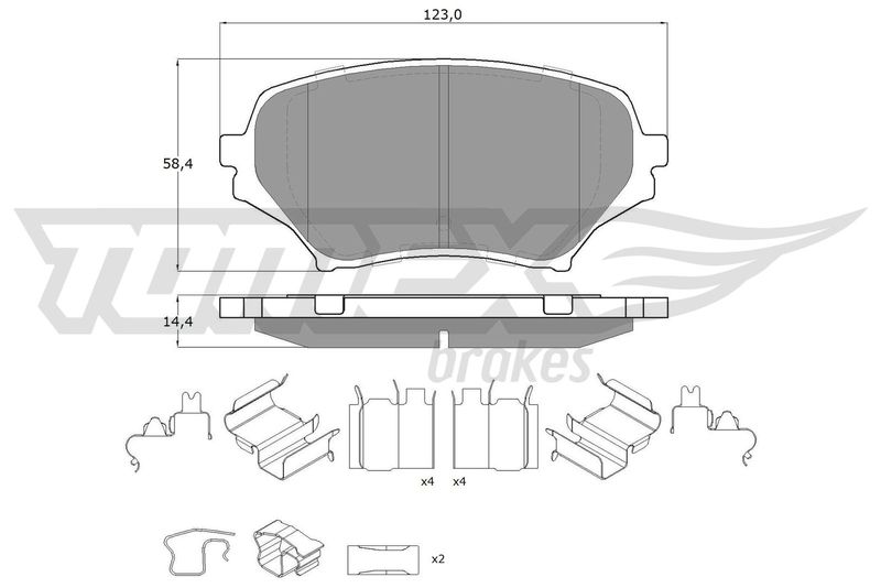 Brake Pad Set, disc brake TOMEX Brakes TX 19-02