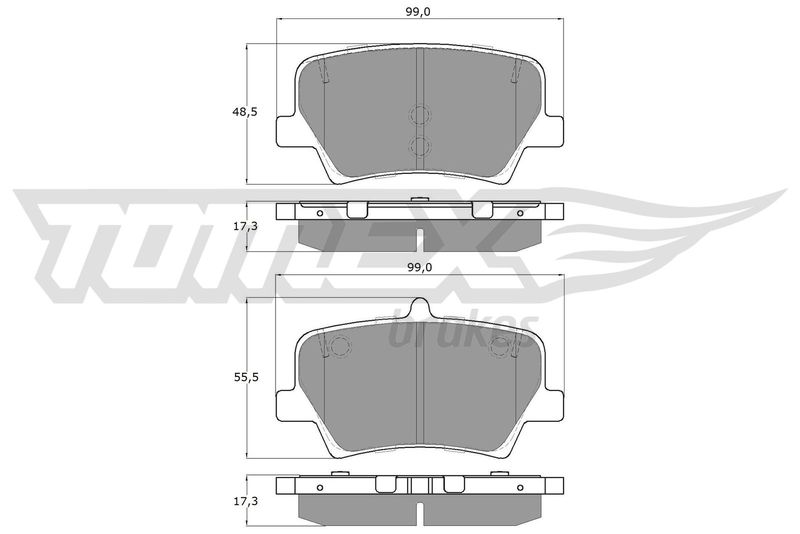 Stabdžių trinkelių rinkinys, diskinis stabdys TOMEX Brakes TX 19-17