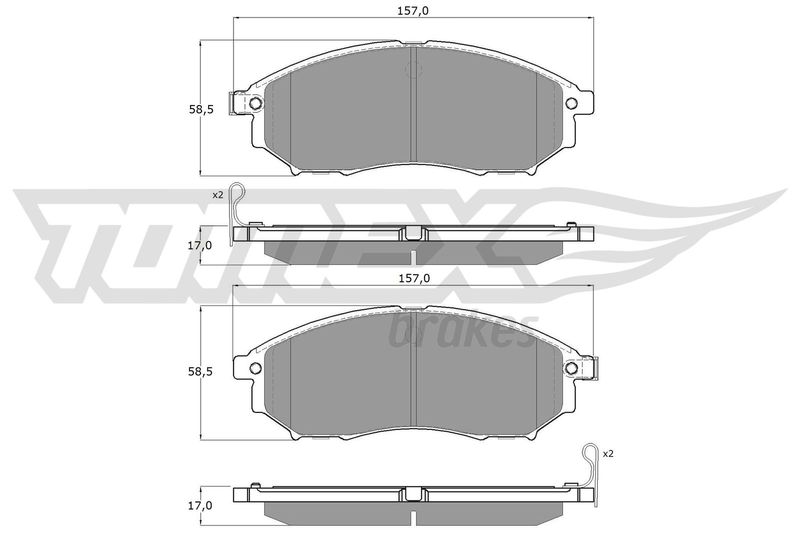 Stabdžių trinkelių rinkinys, diskinis stabdys TOMEX Brakes TX 19-27