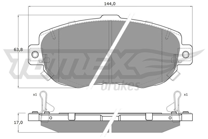 Комплект гальмівних накладок, дискове гальмо TOMEX Brakes TX 19-34