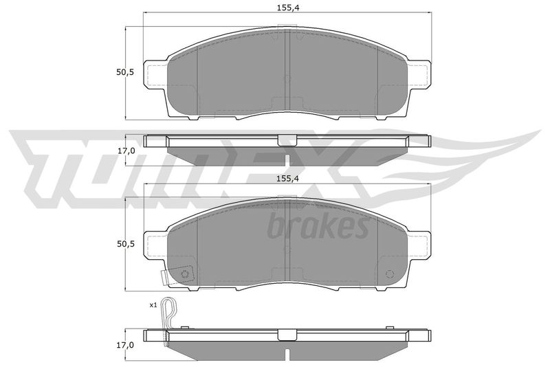 Brake Pad Set, disc brake TOMEX Brakes TX 19-37