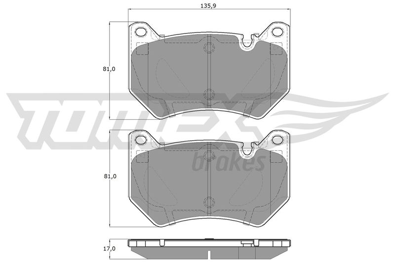 Stabdžių trinkelių rinkinys, diskinis stabdys TOMEX Brakes TX 19-43