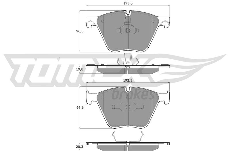 Stabdžių trinkelių rinkinys, diskinis stabdys TOMEX Brakes TX 19-45