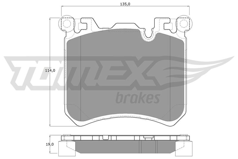 Stabdžių trinkelių rinkinys, diskinis stabdys TOMEX Brakes TX 19-46