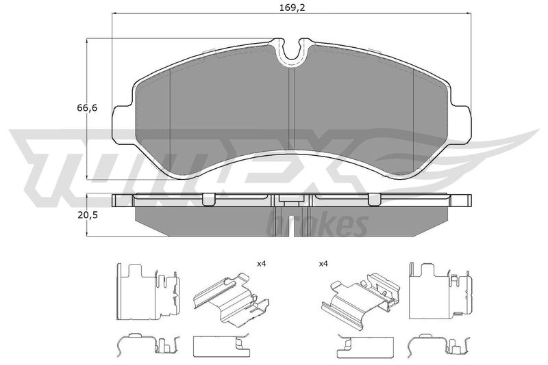 Stabdžių trinkelių rinkinys, diskinis stabdys TOMEX Brakes TX 19-52