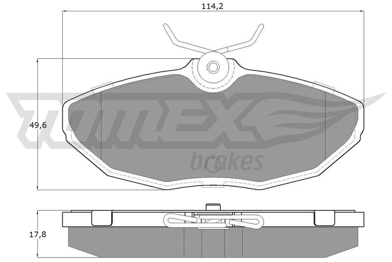 Stabdžių trinkelių rinkinys, diskinis stabdys TOMEX Brakes TX 19-54