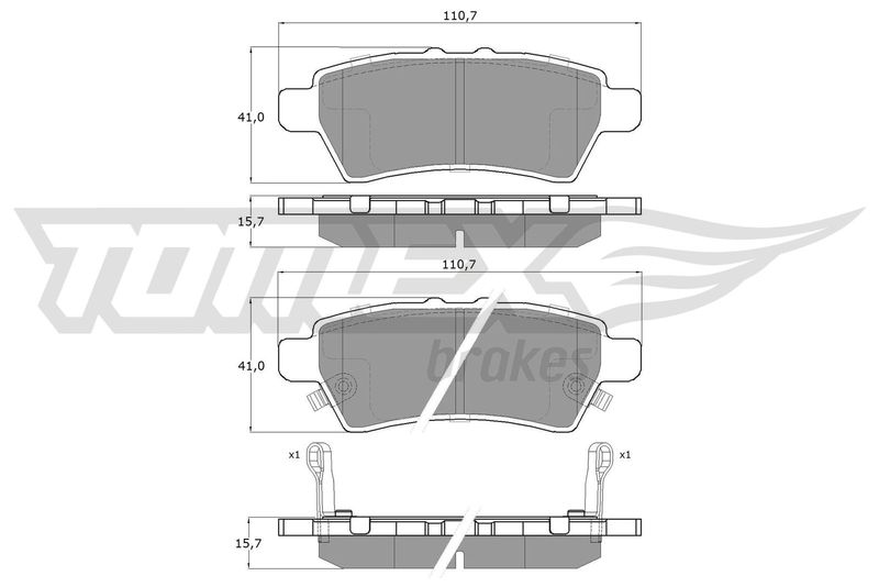 Brake Pad Set, disc brake TOMEX Brakes TX 19-57