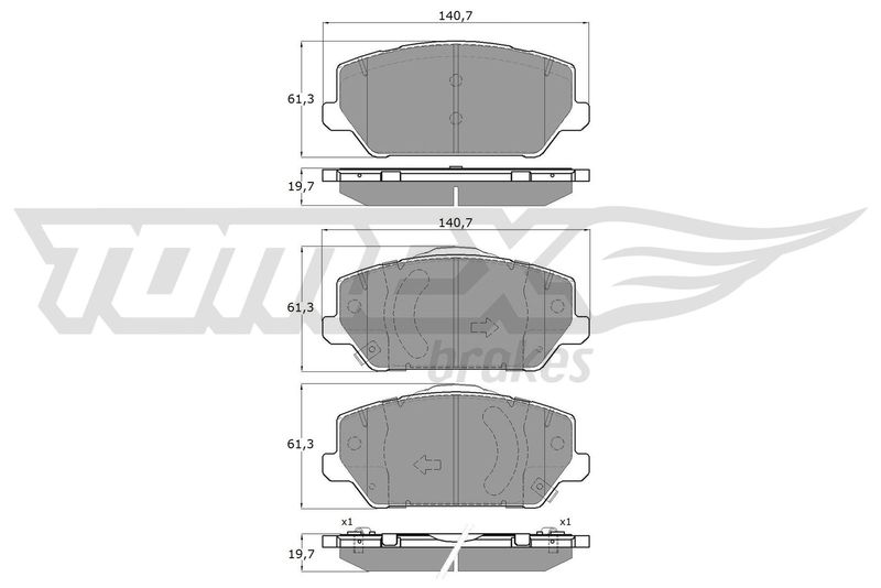 Brake Pad Set, disc brake TOMEX Brakes TX 19-60