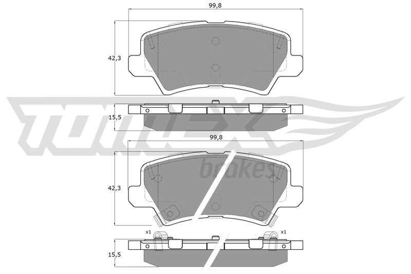 Stabdžių trinkelių rinkinys, diskinis stabdys TOMEX Brakes TX 19-67