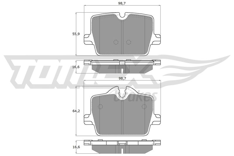 Stabdžių trinkelių rinkinys, diskinis stabdys TOMEX Brakes TX 19-73