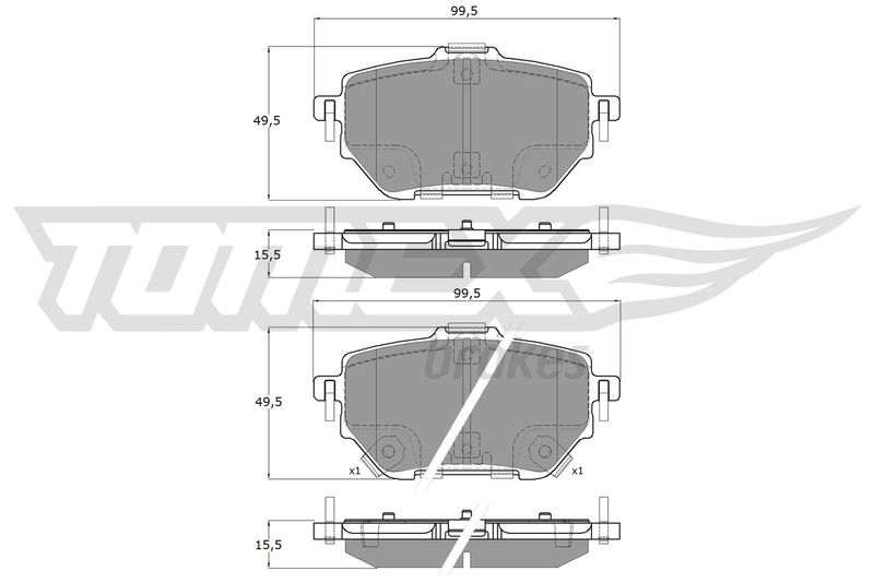 Stabdžių trinkelių rinkinys, diskinis stabdys TOMEX Brakes TX 19-84