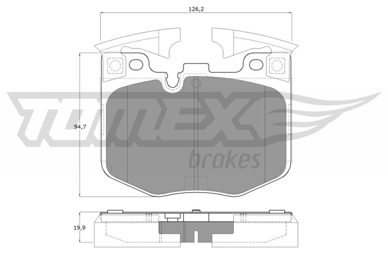 Комплект гальмівних накладок, дискове гальмо TOMEX Brakes TX 19-86