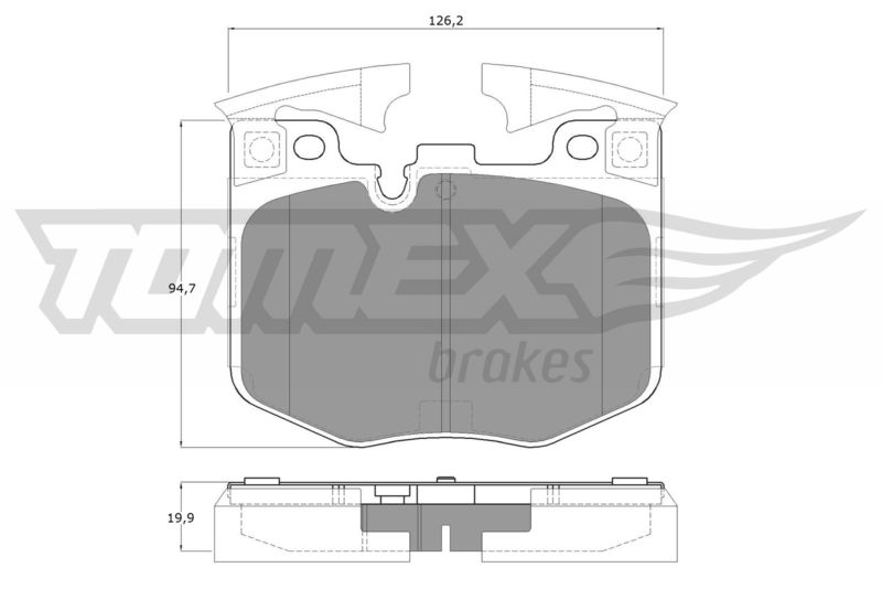 Stabdžių trinkelių rinkinys, diskinis stabdys TOMEX Brakes TX 19-86