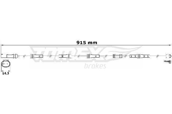 Įspėjimo kontaktas, stabdžių trinkelių susidėvėjimas TOMEX Brakes TX 31-19